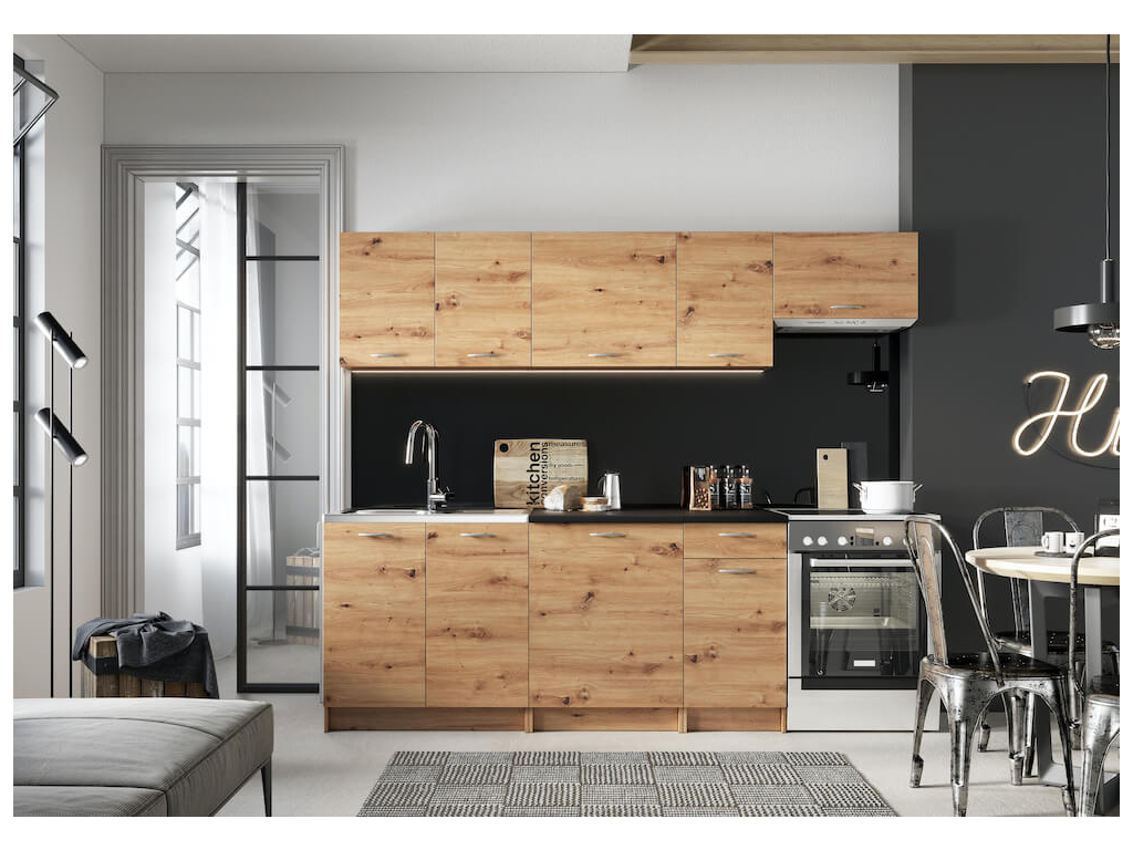 Kuchynská linka Mela 180/240 cm dub artisan