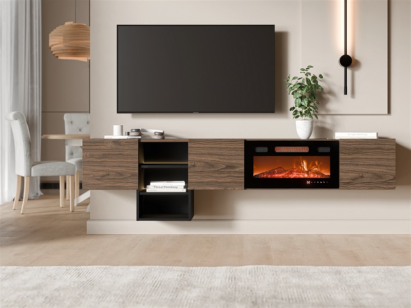 Tv stolík Teo orech/čierna