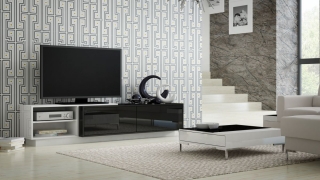 TV stolík Sigma 2 (biela/čierny lesk)
