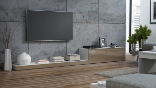 TV stolík Life (biela/latte lesk)