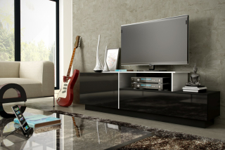 TV stolík Sigma 3 (čierna/čierny lesk/biela)