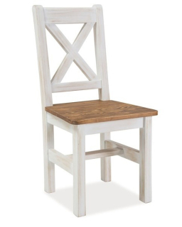 Jedálenská stolička Poprad borovica - medovo hnedá/ biela patina